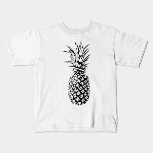 Pineapple in black and white Kids T-Shirt